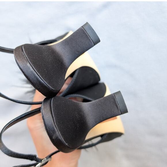 Sam Edelman Black Bianka Feather Pointed Toe Slingback Pump, size 7.5 - Picture 5 of 8